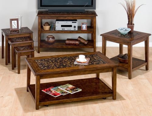 Painted Hardwood 4-Piece Accent Table Set - 698-1