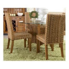 Palm Isle Parsons Chair - Set of 2 Antique Honey and Abaca Weave - Largo - LARGO-ST-D1650-243