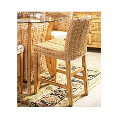 Palm Isle Parsons Stationary Stool Antique Honey and Abaca Weave - Largo - LARGO-ST-D1650-PARSON