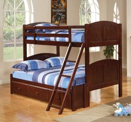 Parker Twin Over Full Panel Bunk Bed with Under Bed Storage Unit - 460212