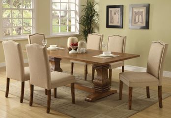 Parkins 7PC Dining Table and Parson Chair Set in Coffee - 103711