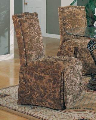 Parson Chair (Set of 2) in Green Floral - Coaster
