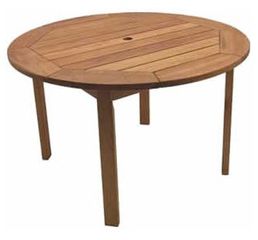 Patio Outdoor Table - Milano Round Table - Eucalyptus Wood - Wood Finish - INT-BT-365