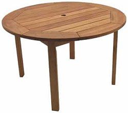 Patio Outdoor Table - Milano Round Table - Eucalyptus Wood - Wood Finish - INT-BT-365