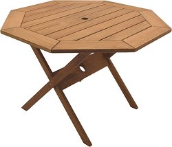 Patio Outdoor Table - Octogonal Folding Table - Eucalyptus Wood - Wood Finish - INT-BT-313
