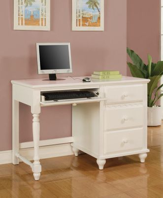 Pepper Pedestal Desk in White - 400367