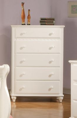 Pepper White Chest with 5 Drawers - 400365