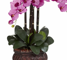 Phalaenopsis with Decorative Vase Silk Flower Arrangement - Nearly Natural - 1211-MA