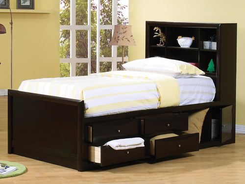 Phoenix Chest Bed w/ Bookcase Headboard - 400180T