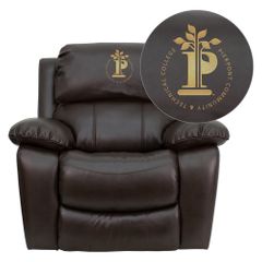Pierpont Community & Technical College Brown Leather Recliner - MEN-DA3439-91-BRN-41060-EMB-GG