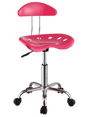 Pink and Chrome Adjustable Height Rolling Chair (Set of 2) - Powell Furniture - 207-257-SET