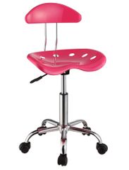Pink and Chrome Adjustable Height Rolling Chair (Set of 2) - Powell Furniture - 207-257-SET