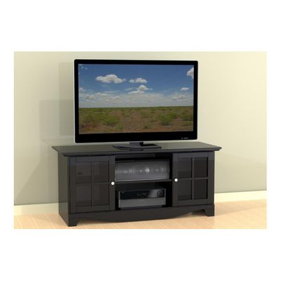 Pinnacle 56'' Black TV Stand for Center Channels - Nexera Furniture