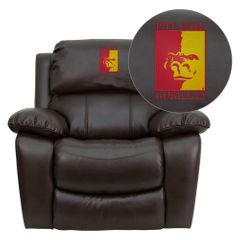 Pittsburg State University Gorillas Brown Leather Recliner  - MEN-DA3439-91-BRN-41061-EMB-GG