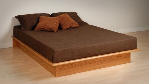 Platform Bed - Full Size Platform Bed in Oak - Prepac Furniture - OBD-5475