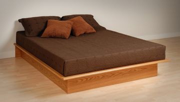 Platform Bed - Full Size Platform Bed in Oak - Prepac Furniture - OBD-5475