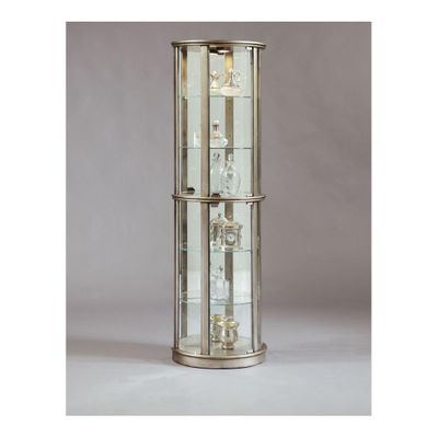 Platinum Cylindrical Glass Door Curio - Pulaski