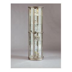 Platinum Cylindrical Glass Door Curio - Pulaski