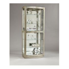 Platinum Rectangular Glass Door Curio - Pulaski