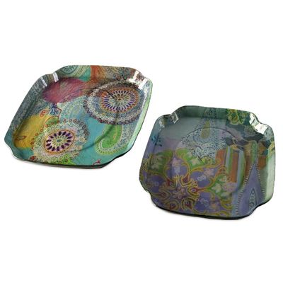 Playful Paisley Serving Trays (Set of 2) - IMAX - 94239-2