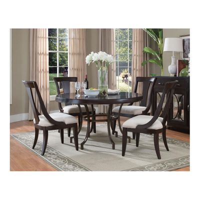 Plaza Square Round Dining Table with 4 Arm Chairs - Pulaski