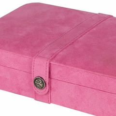 Plush Fabric Jewelry Box and Ring Case with Twenty-Four Sections in Rose Blush - Maria - Jewelry Boxes by Mele - 0054523