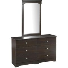Pocono 6 Drawer Double Dresser with Mirror - Nexera Furniture