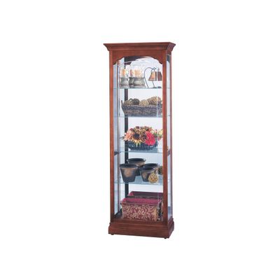 Portland Display Cabinet in Windsor Cherry - Howard Miller