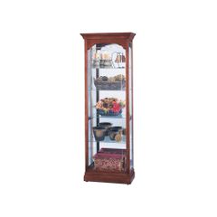 Portland Display Cabinet in Windsor Cherry - Howard Miller