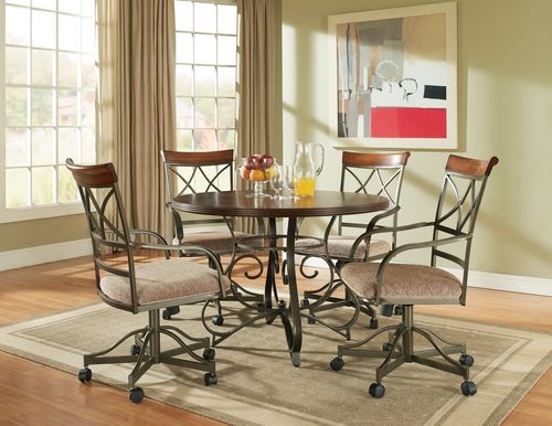 Powell 5 Pc. Hamilton Dining Set with (4) 697-435 Swivel Arm Chairs