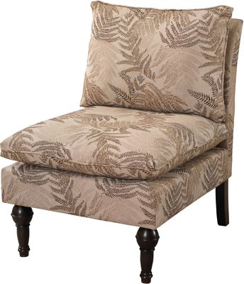 Powell Armless Accent Chair with Natural Floral Pattern