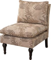 Powell Armless Accent Chair with Natural Floral Pattern