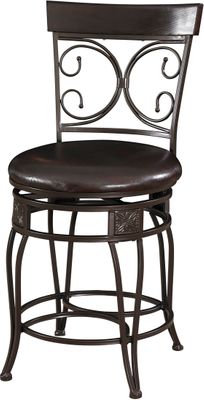 Powell Big and Tall Counter Stool Back to Back Scroll