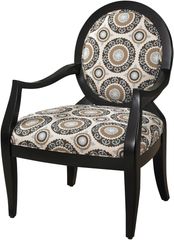 Powell Black Chair with Mist Floral Fabric