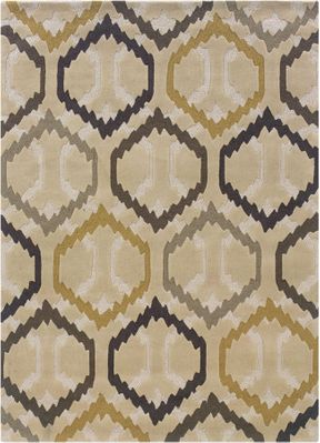 Powell Bombay Rug Comb Ivory Ikat Design