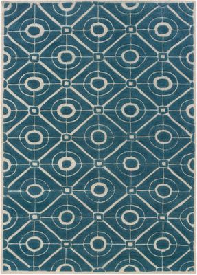 Powell Bombay Rug Contort Teal 100% Polyester
