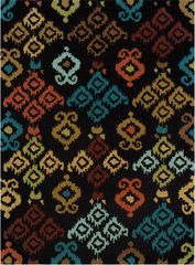 Powell Bombay Rug Ecote Black Native Design