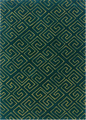 Powell Bombay Rug Fret Navy Greek Key Pattern