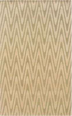 Powell Bombay Rug Green Chevron Hand Tufted 100% New Wool