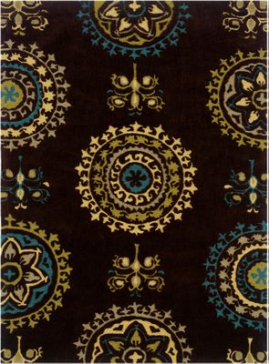 Powell Bombay Rug Suzani Brown Hand Tufted