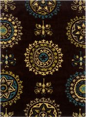 Powell Bombay Rug Suzani Brown Hand Tufted