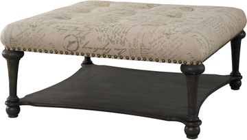 Powell French Calligraphy Ottoman