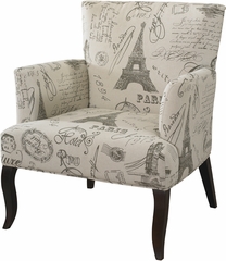 Powell French Calligraphy Wing Chair