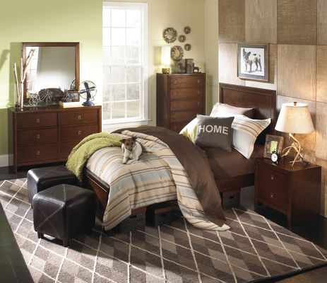 Powell New Albany Antique Walnut Bedroom Set - Twin, Full or Queen