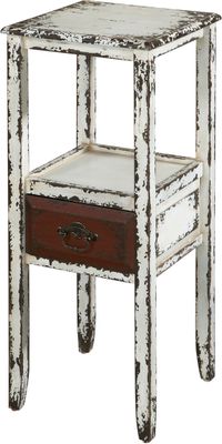 Powell Parcel White 1 Drawer Accent Table