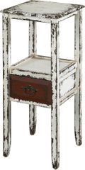 Powell Parcel White 1 Drawer Accent Table