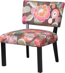 Powell Pink & Brown Floral Accent Chair