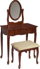 Powell Woodland Cherry Vanity, Mirror & Bench