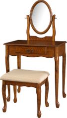 Powell Woodland Oak Vanity, Mirror & Bench
