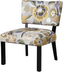 Powell Yellow & Gray Floral Accent Chair
